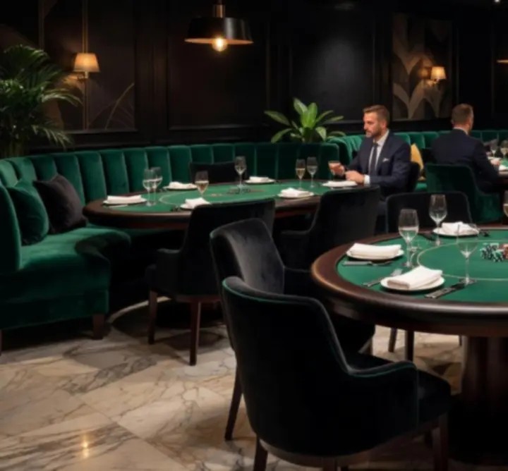 Hangulatos póker lounge részleg modern berendezéssel