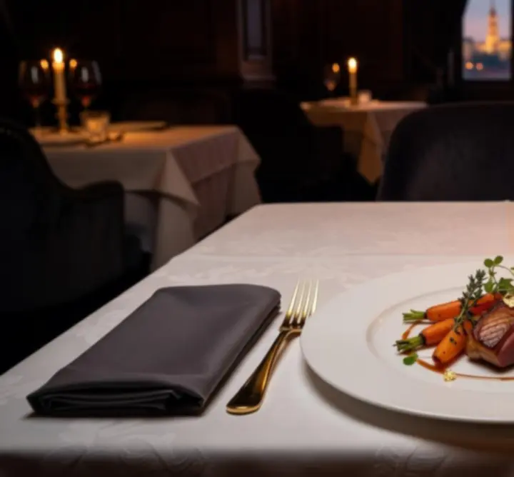 Elegáns tányéron tálalt gourmet séfajánlat a Nyerő Mester étteremben